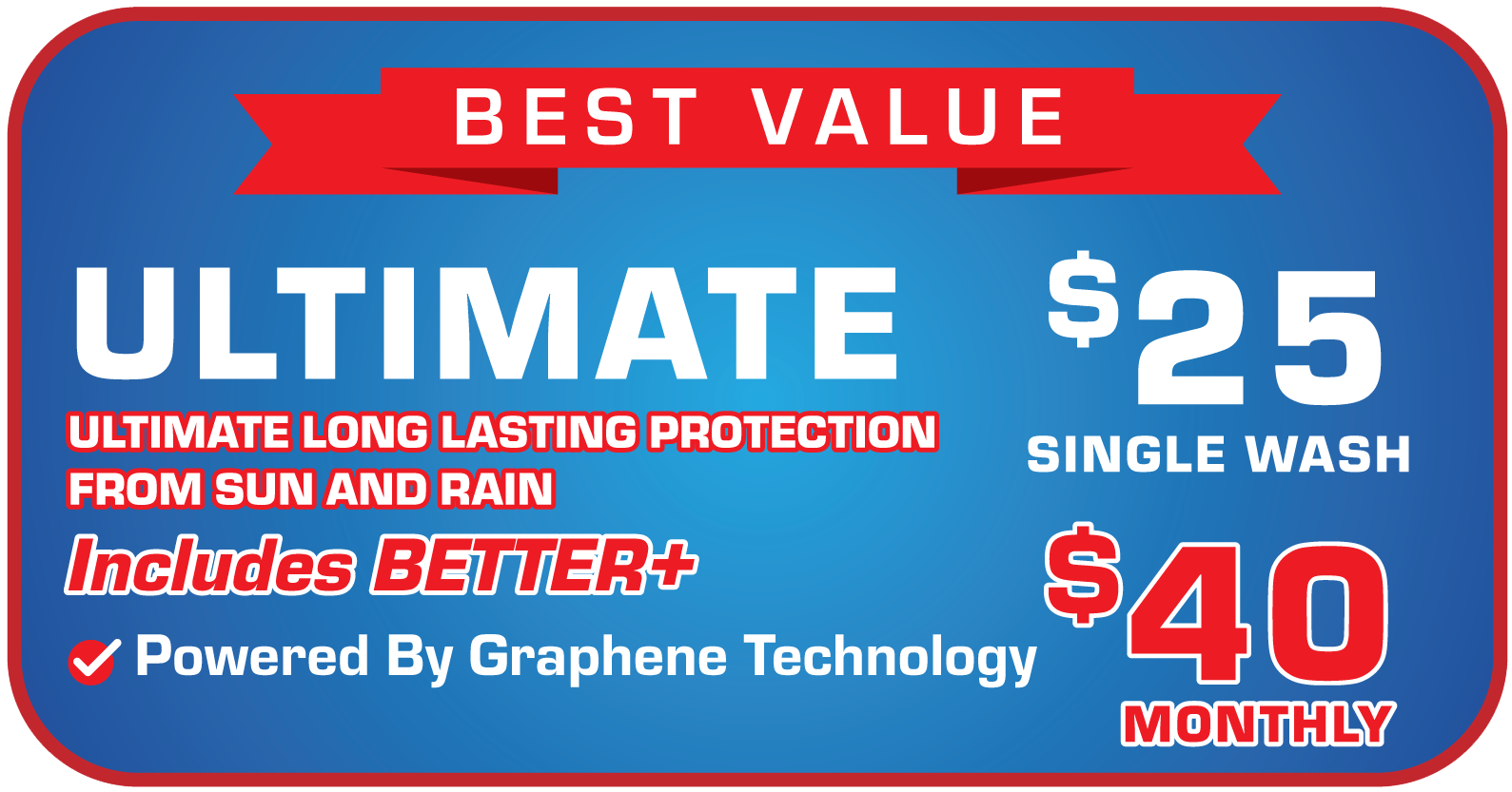 Graphene. Unlimited Washes $40/mo. Single Wash $25.